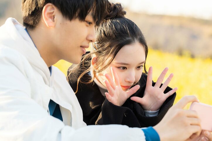 「身長差〜〜〜！」高身長イケメン・たすく＆低身長美少女・えみりの2ショットに悶絶『恋ステ 2023春～Sweet Orange Memory～』