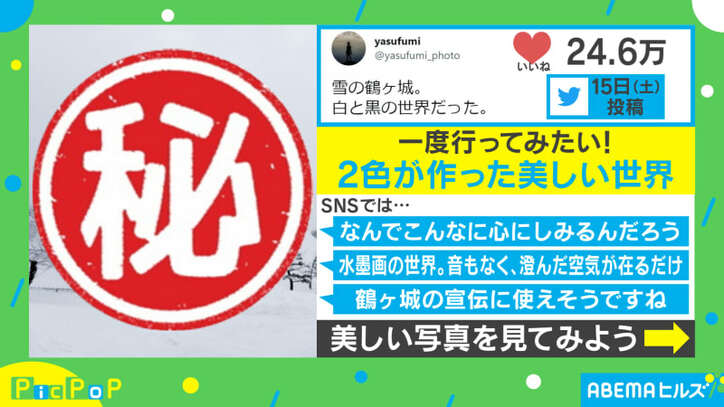 【映像】美しすぎる…雪景色の中でそびえ立つ鶴ヶ城