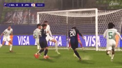 「ぶち込んだ！」U-20日本代表MFが“股抜き強烈ショット”に敵ガックリ「撃ったからこそ生まれた」平賀大空がオウンゴール誘発の強烈弾