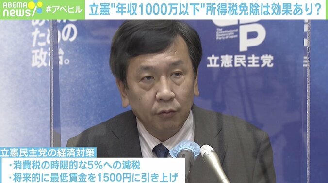 「年収1000万円の世帯が必ずしも裕福だとは限らない」立憲民主党の“所得税免除”提言に専門家が懸念 1枚目