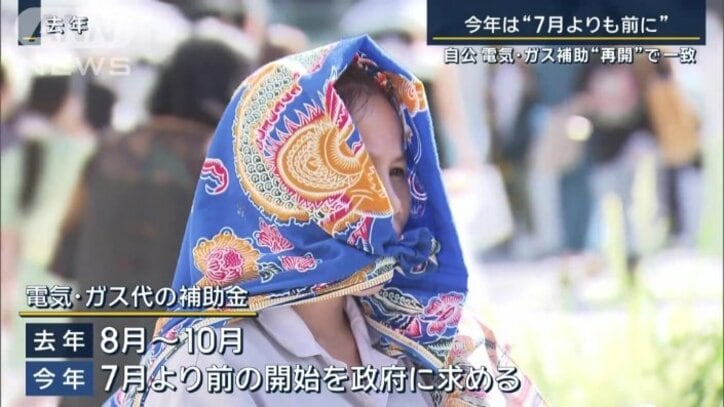 電気・ガス代の補助金について