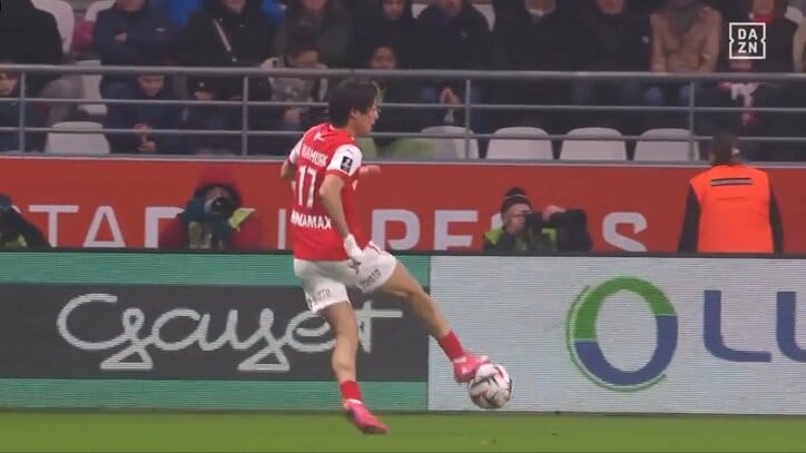 【映像】中村敬斗、走りながらビタ止めの瞬間