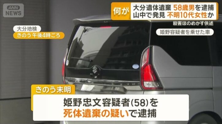 姫野容疑者を乗せた車
