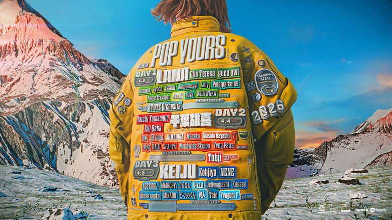 『POP YOURS 2026』の第二弾ラインナップとしてG-k.i.d、JUMADIBA、Masato Hayashi、SEEDA、柊人、Yvngboi Pの6組がアナウンス