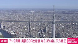 7～9月期 実質GDP改定値 年2.3%減に下方修正