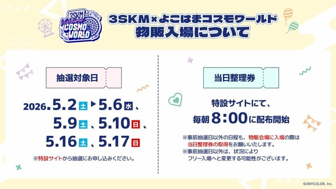 〈物販会場への入場方法〉