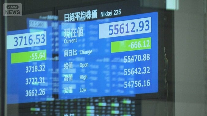 イラン攻撃で日経平均株価が急落　投資家の心理状態を反映の「恐怖指数」は急上昇 1枚目