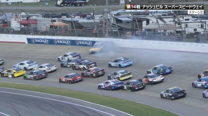 斜め後ろを向いたままウォールへ衝突