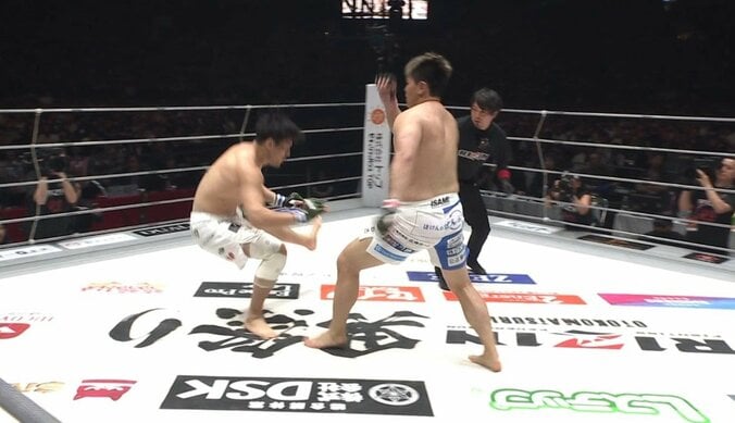 強烈な左のロー