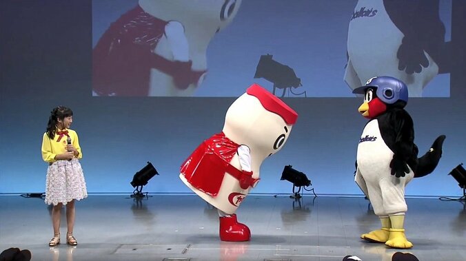 つば九郎、ヤクルト公式キャラ・ヤクルトマンに“上下関係”示す「さつあいがないぞ」 2枚目