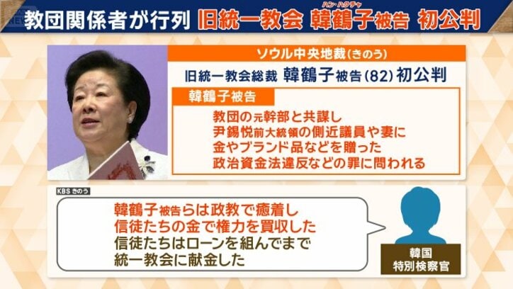 旧統一教会　韓鶴子被告　初公判