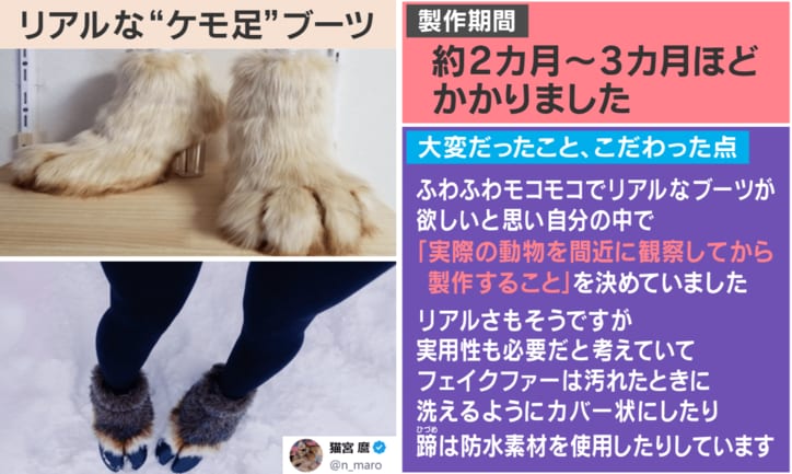 リアルな“ケモ足”ブーツ
