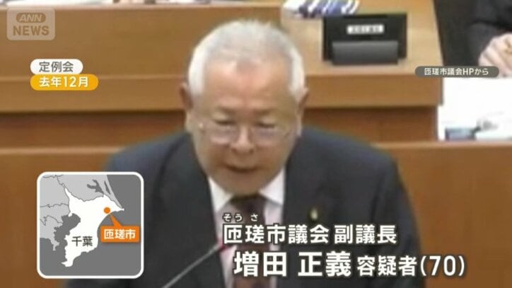 匝瑳市議会　副議長　増田正義容疑者