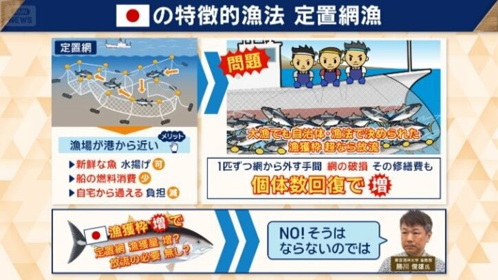 漁獲枠を超える場合は放流も