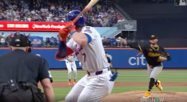 もはや暴力！ 最強右腕・スキーンズ、剛速球で“衝撃の光景”「ヤバい」「速っ！」バットにかすりもしない“マン振り三振”「笑うしかない」