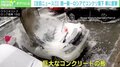 逃げ始めてからわずか1.4秒…コンクリ板落下で車大破 間一髪で回避