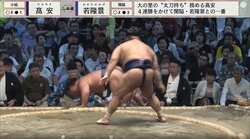 人気力士と“ただならぬ”存在感の観客が…あわや危機一髪 土俵下に転落での一コマ