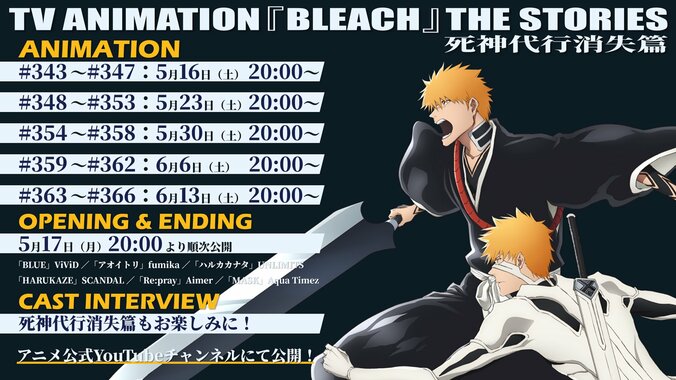 7月放送の『BLEACH』最終クールに向け、振り返り企画「死神代行消失篇」ビジュアル解禁！ 4枚目
