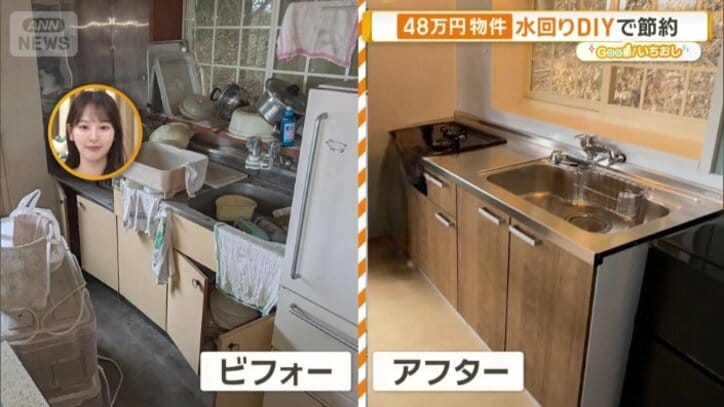組み立て式のキッチンを設置
