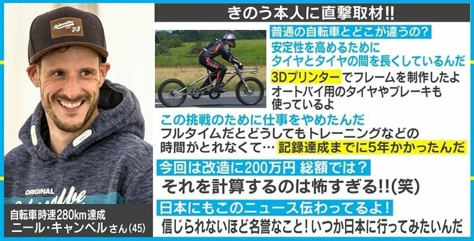 自転車で時速280km、世界記録更新の英男性にインタビュー「この挑戦のために仕事を辞めたんだ」 3枚目