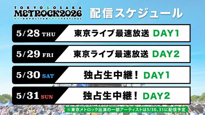【写真・画像】ABEMAにて『メトロック2026』大阪公演を無料独占生中継！T.M.Revolution、ano、CANDY TUNE、YUTA（NCT）ら初参戦アーティストが続々登場　2枚目