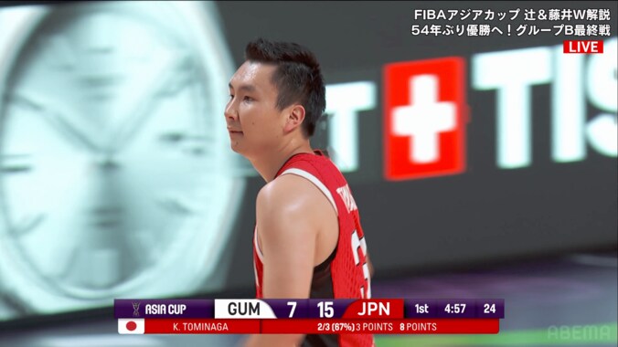 天才かよ！富永啓生の“ブロック無力化３Ｐショット”に騒然「なんでこれが入るんだw」「タフショットなのに…」ホーキンソン両親も大興奮 4枚目