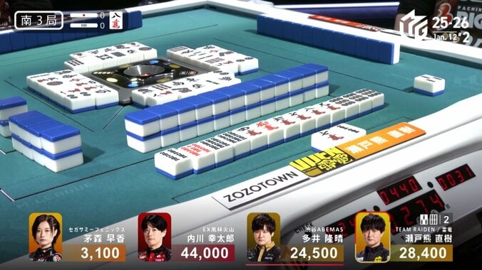 瀬戸熊 VS 多井 卓をバチコンと叩き合う白熱の戦い