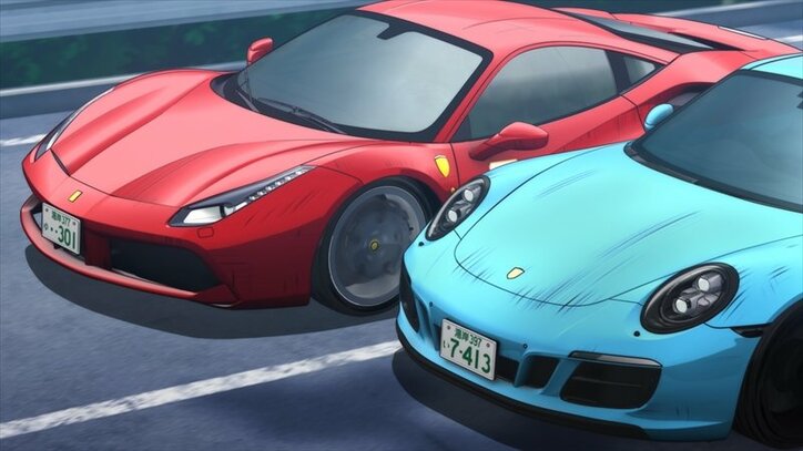 アニメ『MFゴースト』第7話先行カット&あらすじ解禁　フェラーリの快進撃！昨年4位の沢渡光輝(cv.逢坂良太)も登場