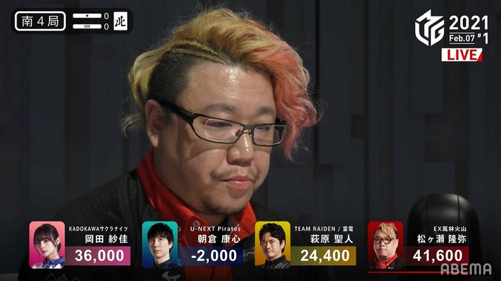 “一戦必勝”松ヶ瀬隆弥、トップタイ8勝目も「連投はしたくない」豪腕で全力投球する頼もしさ/麻雀・Mリーグ