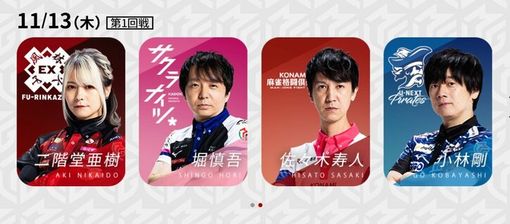 11月13日第1試合の出場選手