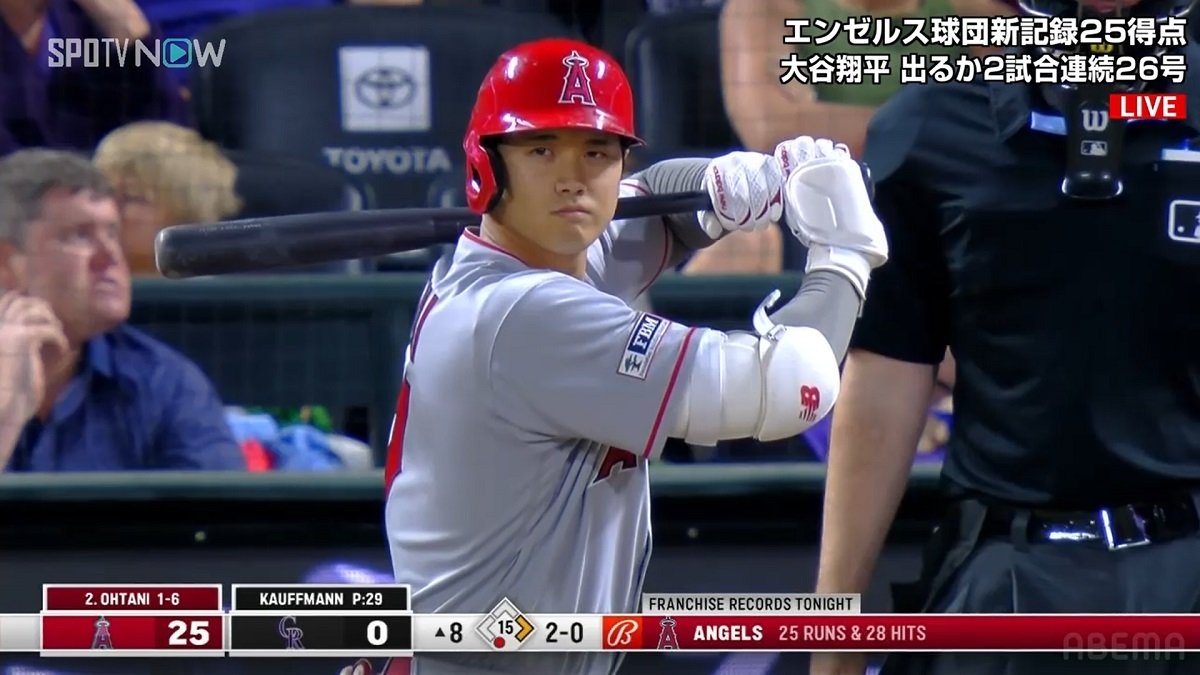 エンゼルスが記録ラッシュの大勝！球団新28安打＆25得点 先発全員安打 