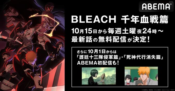 アニメ『BLEACH』最終章の「千年血戦篇」、10月15日より最新話1週間無料配信がスタート 1枚目