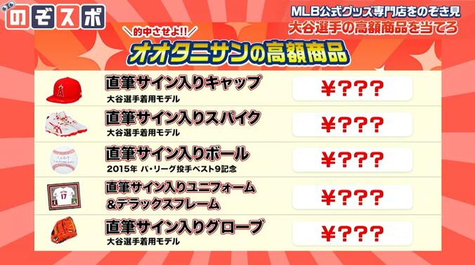 100万円超えの商品も！大谷翔平サイン入りグッズの高額ランキングにスタジオ騒然 2枚目