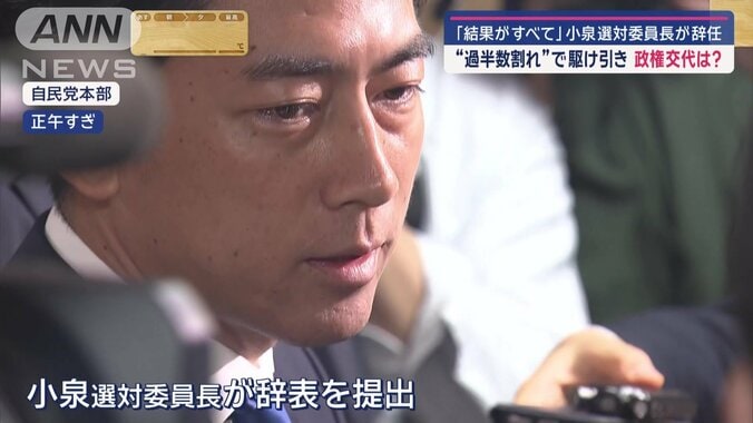 小泉進次郎選対委員長が辞表を提出