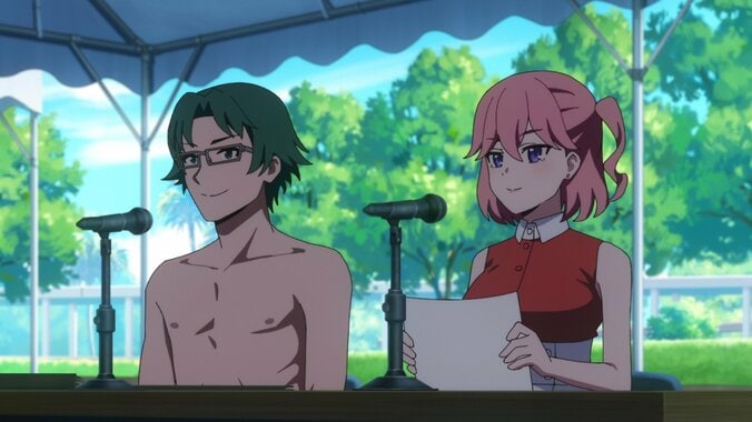 アニメ『ぬきたし』第4話茅津野アナ＆シューベルト場面カット