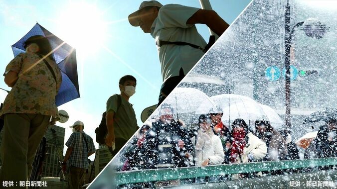 猛暑と寒波（提供：朝日新聞社）