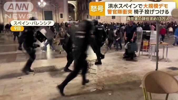 警官隊と市民が衝突