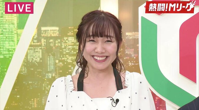 SKE48須田亜香里、生放送中に麻雀用語を新たに習得　共演者から拍手に「すいません！」と照れ笑い／麻雀・Mリーグ 1枚目