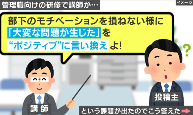 管理職向け研修で壮大な“ポジティブ変換”