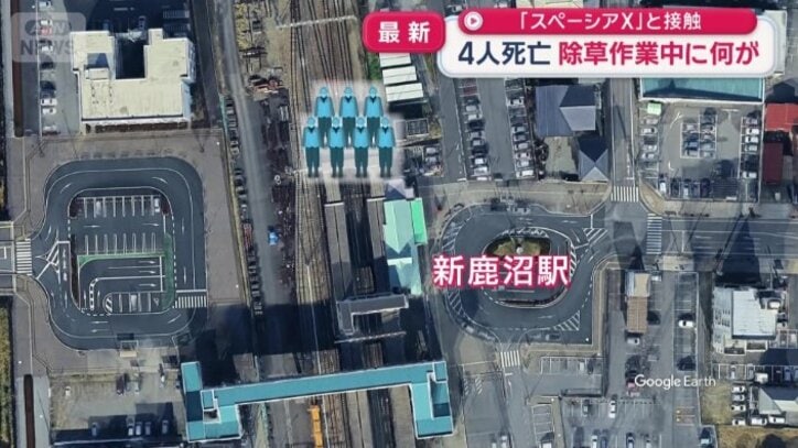 新鹿沼駅の近くで7人が除草作業中だった