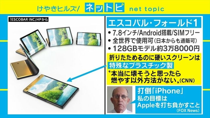 麻薬王のスマホ パブロ エスコバル氏の兄が開発した折りたたみ式スマホに世界中が注目 国際 Abema Times