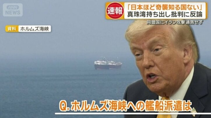 ホルムズ海峡への艦船派遣については