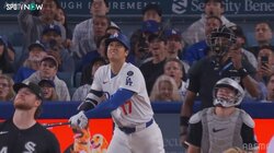 「この角度で！？」大谷翔平、“日の丸”方向へ187キロ爆速アーチ すくい上げるフォームがエグイ…「打球速度化け物だろw」「パワー谷さんエグすぎ」