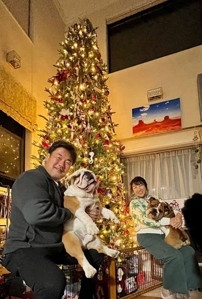  佐々木健介、自宅内で息子達と組み立てたクリスマスツリー「3mくらいの脚立を使ってやりました」  1枚目