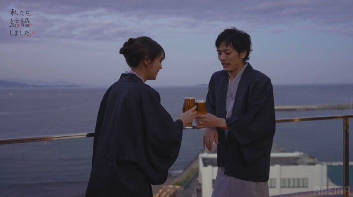 久保田悠来の肉体美、貴島明日香の“美うなじ“があらわに…露天風呂でそわそわする2人の様子にスタジオ期待『私たち結婚しました4』第8話