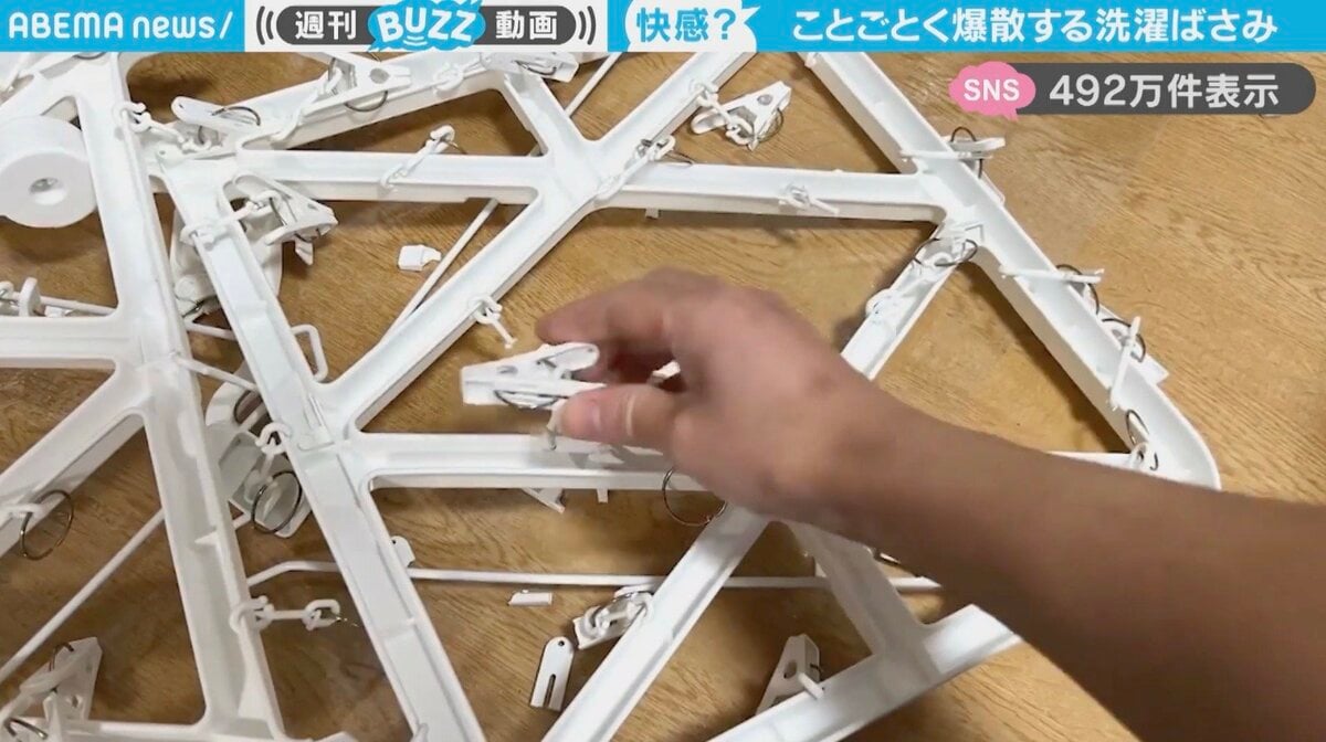腐ってやがる』 洗濯バサミが「バチッ」とことごとく砕け散る様子が