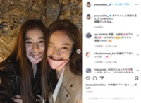 夜桜を楽しむ新木優子＆谷まりあに「美しい」「最強最高コンビ」の声