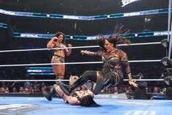 「あぶない」空から“体重120キロ超”が降ってきた！ 「ブル中野並の重量感」美形レスラーに巨漢タッグの無慈悲ラッシュ