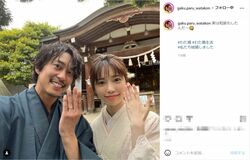 佐野岳＆島崎遥香、美しい和装ショットに称賛の声「わぁお似合い！」結婚指輪もアピール