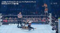 「身体能力ヤバい」“史上最高”女子レスラーが衝撃技！ トップロープから“450度回転”でファンのド肝を抜く「えっぐい飛んだ」「すごい飛距離だ」